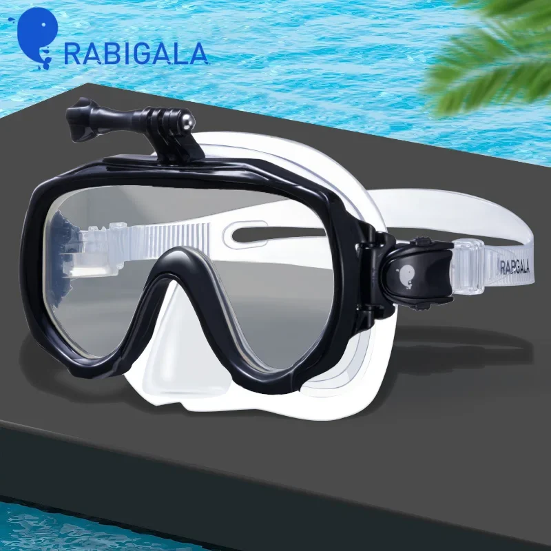 성인용 고글 스노클링 마스크 내장 카메라 마운트 다이빙 고글