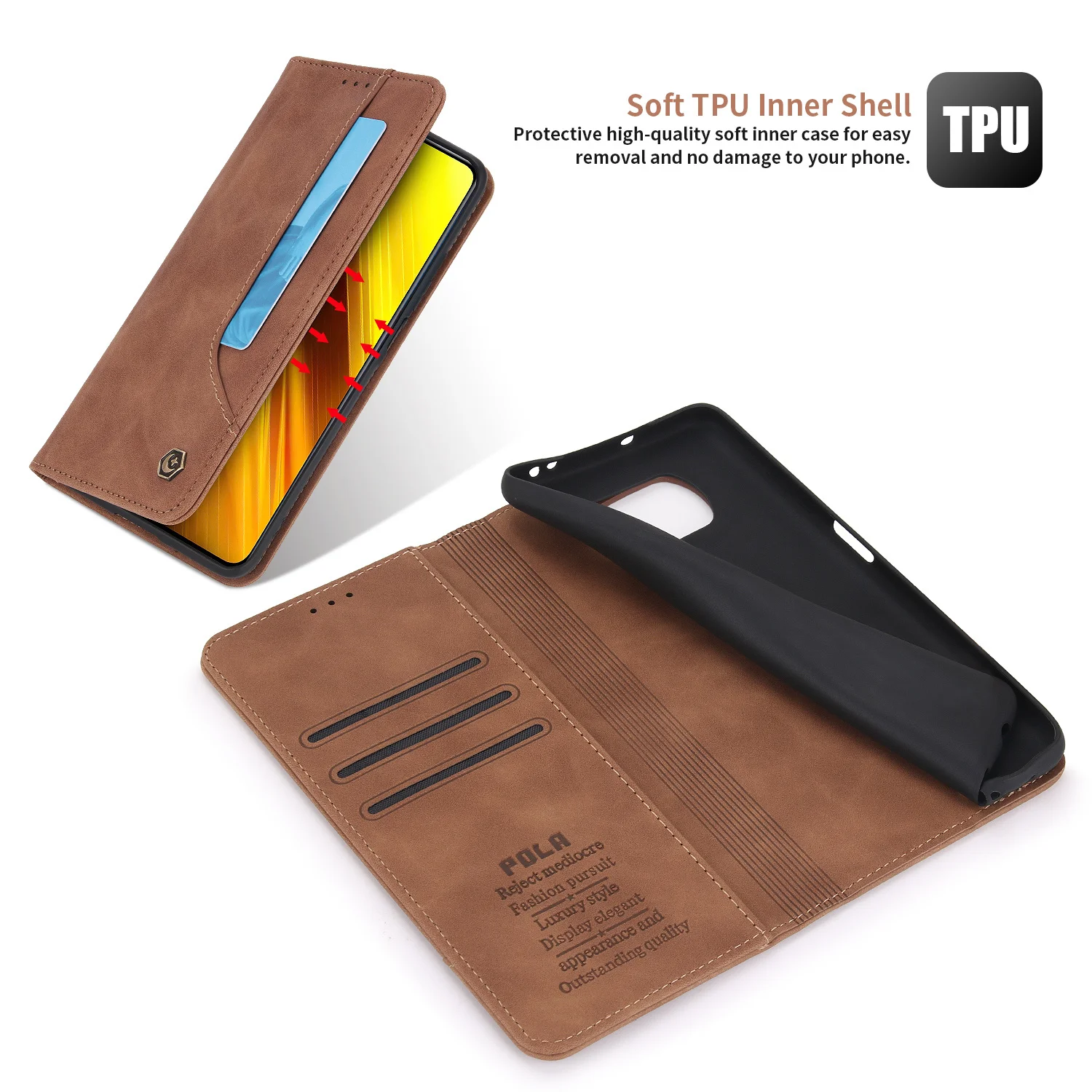 Leather Phone Case Leather Wallet Case Leather Case Phone Case Flip Leather Case For Xiaomi Poco X5 Pro X3 GT X4 M4 Pro F4 F3 M3 C40 M5S Mi 13 12T 10T 11 12 11T Lite 5G Magnet Wallet Cover