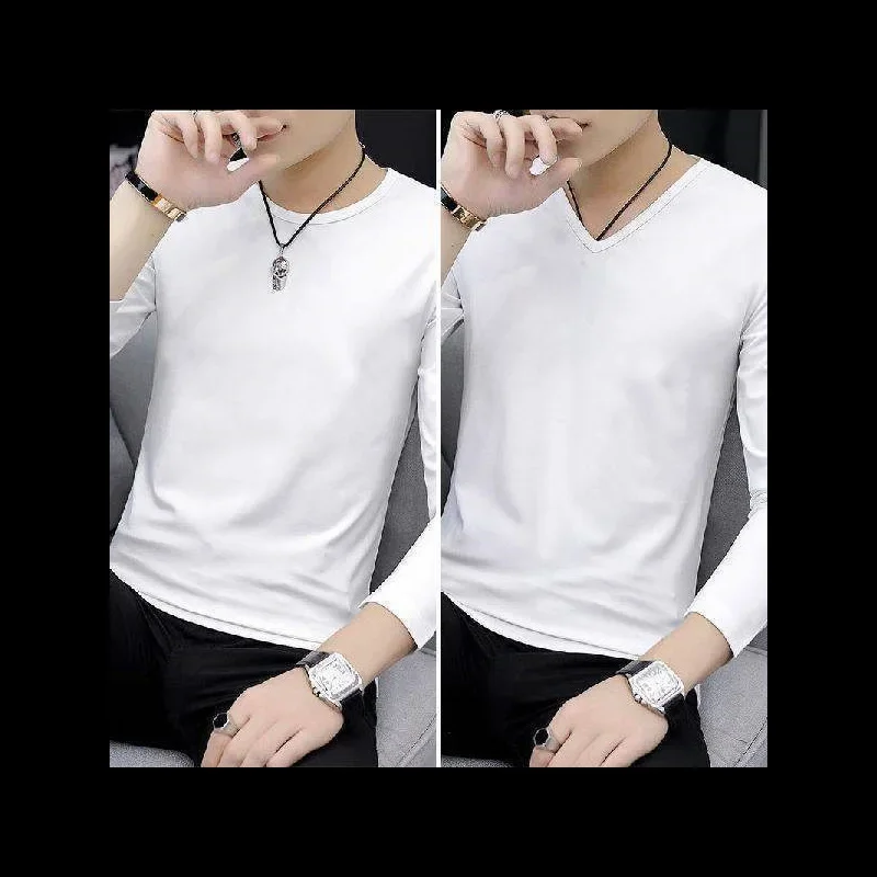 Round neck White + V-neck white
