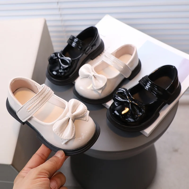 Retro British Style Butterfly Leather Shoes for Kids Girls Party School Casual Soft Soled Leather Shoes for Children Princess 6