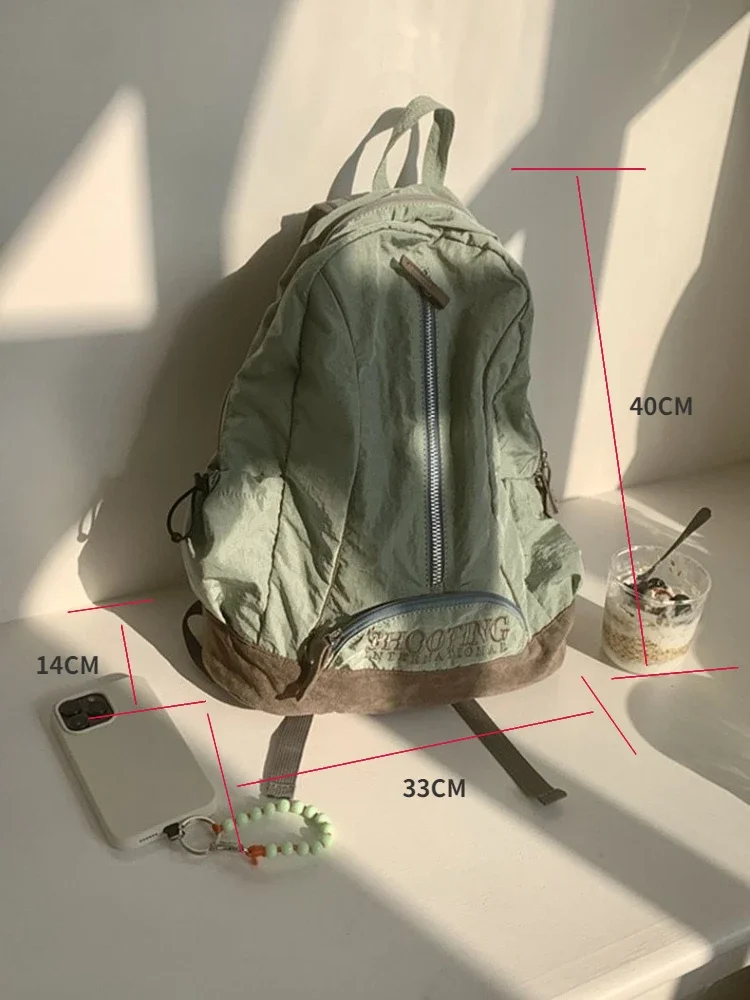 Casual Book Bag  Backpack Y2K Korean Fashion Kids Travel Girls Ladies Nylon Leisure Backpacks Women Zipper Casual High-Capacity