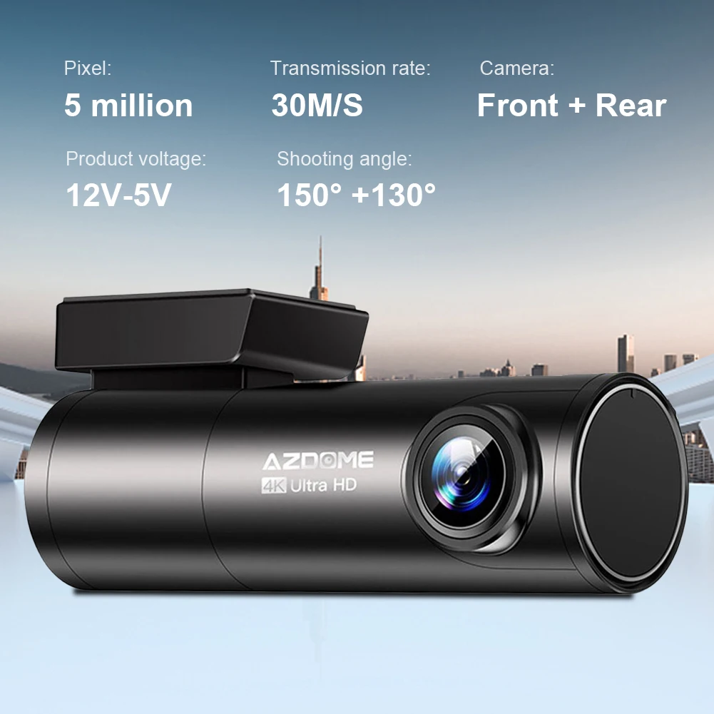 

4K+1080P Vehicle Driving Recorder Voice Control Car DVR Rear Camera Car Video Recorder 500MP Lens Loop Recording Parking Monitor