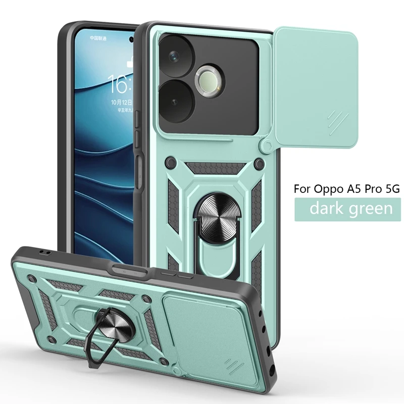 Shockproof Protective Armor Case with Camera Lens Protection and Magnetic Holder Ring