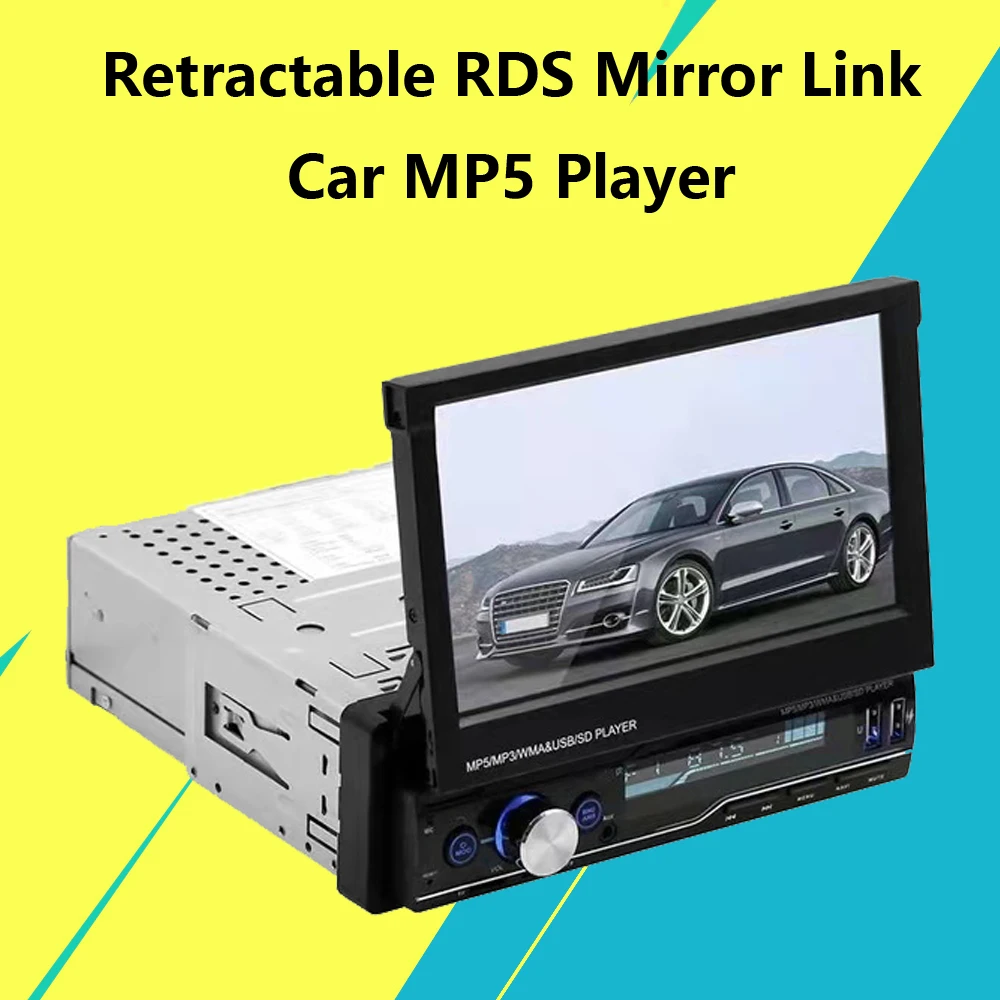 T100 1 Din Retractable Car Radio Rds Mirror Link Mp5 Video Player Am Fm Usb  Tf Aux 7 Inch Touch Screen Stereo System Head Unit - Car Radios - AliExpress