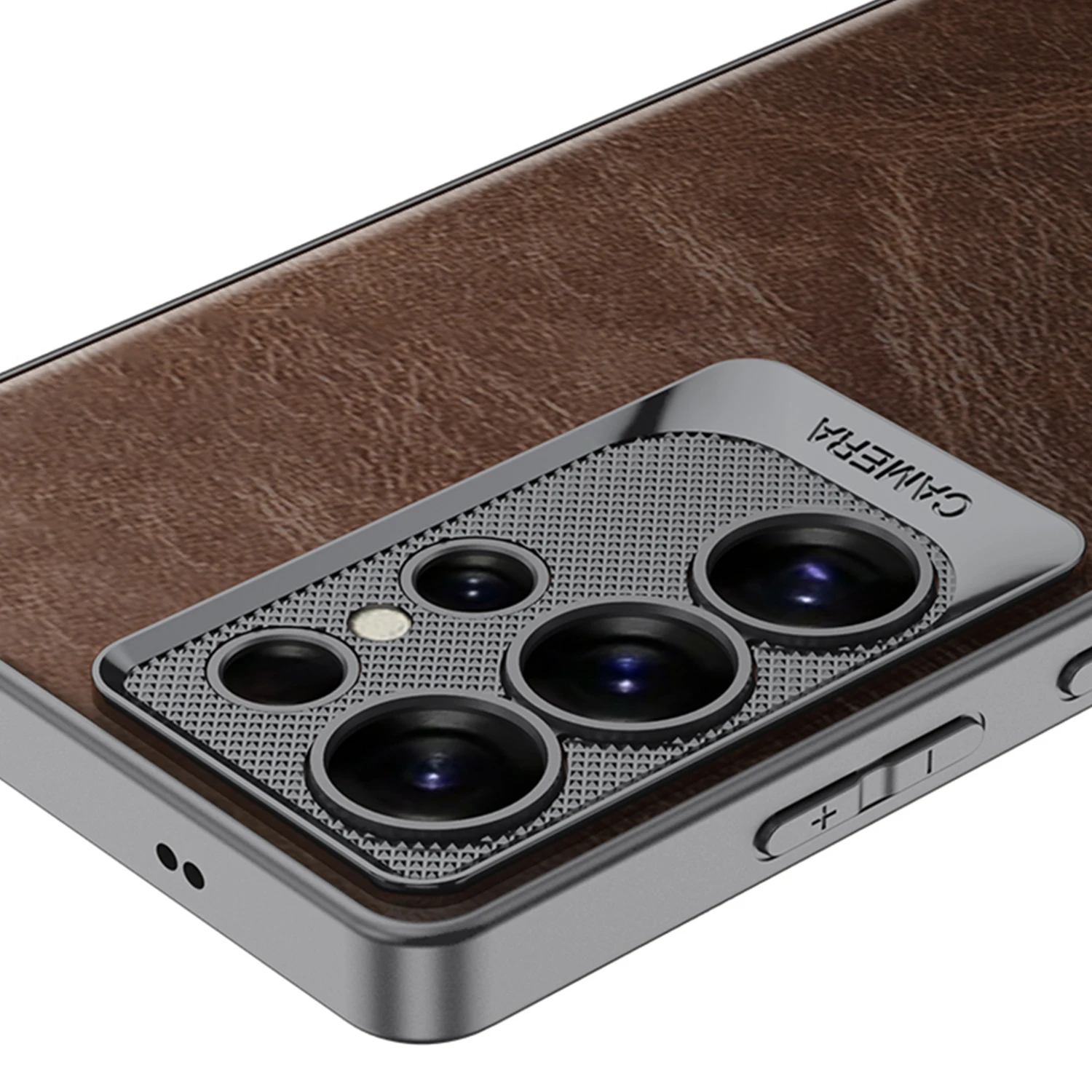 Luxury Oil Wax Leather Plating Camera Protective Slim Hard Cover Case