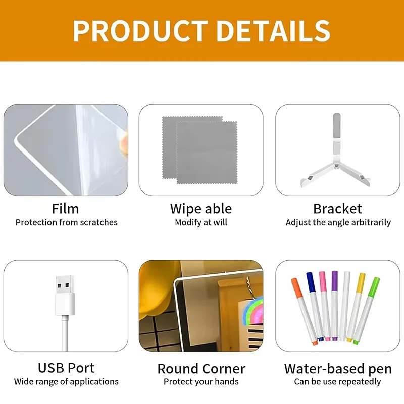 Acrylic LED Blackboard Drawing Toy for Kids