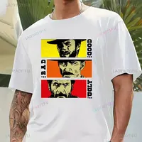 Mode hommes vêtements le bon le mauvais et laid impression t-shirt pour homme Il Buono Brutto Cattivo hauts été banlieue t-shirts occasionnels 6