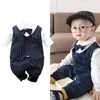 Newborn Formal Suit Baby Boy Clothes Fall Autumn Infant Kids Bow Tie Tuxedo Jumpsuit Toddler Gentleman Halloween Cosplay Costume