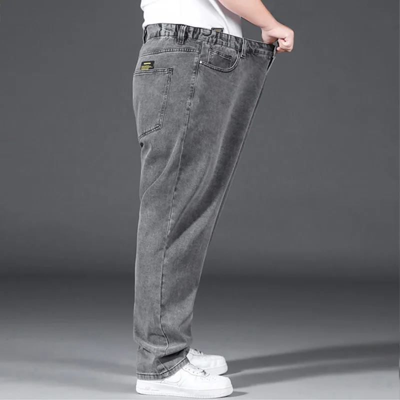 Men Cargo Jeans 10XL Oversize Spring Plus Size Soft Cotton Loose Baggy