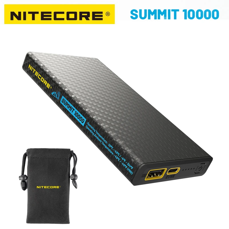 Nitecore SUMMIT 10000mAh モバイル電源銀行急速充電充電ケーブル IPX5