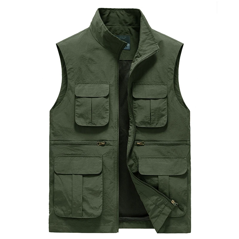 8XL Plus Size Summer Outdoor Vest Men Quality Zipper Pockets