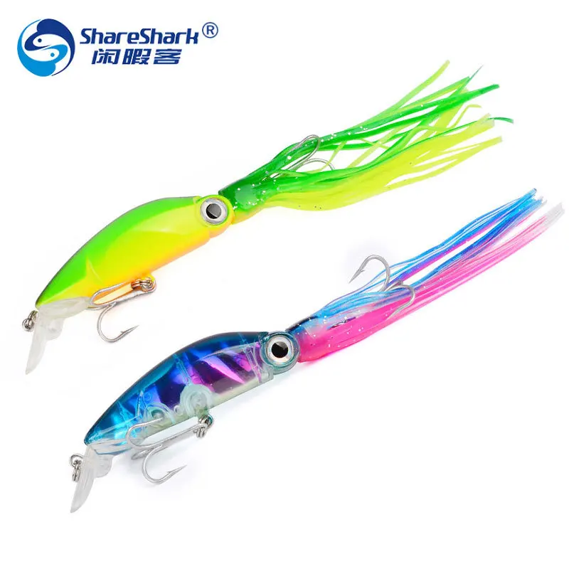Fishing Lures 24cm/44g Hard Artificial Bait 3D Eyes Fishing Wobblers Squid Skirts Hard Lure Stick Bait