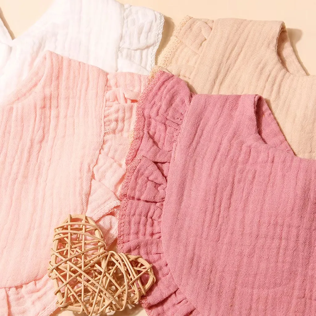  편안함 침받이 컬러 드롭 모양 타월 단색 버튼형  턱받이 특가 판매 어린이 턱받이 세트 면 모슬린 용