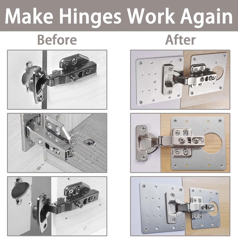 Cabinet Hinge Repair Plate Kit 2/4/10Pcs Hinges Repair Cupboard Door Hinge Mounting Fixing Pads Screws Furniture Hardware hinge repair plate cabinet door hinges cabinet hinges furniture hinge