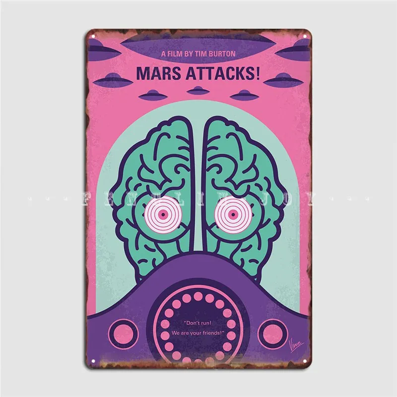 

Mars Attacks Metal Sign Club Home Home Designing Wall Decor Tin Sign Poster Retro Cave Home Tavern