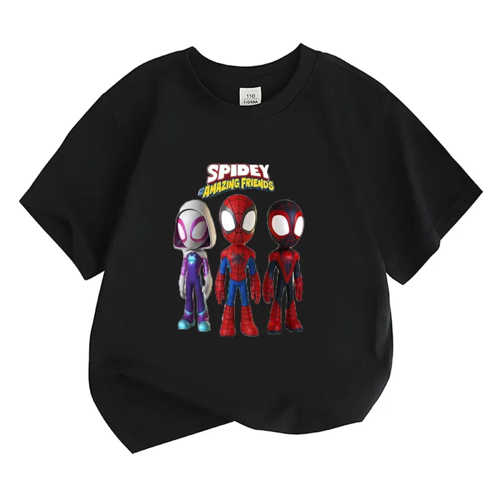 Spidey and His Amazing Friends T-shirts Summer Comfortable Children's Cotton Tops New Pattern Boys Girls Short Sleeve Tshirts 3