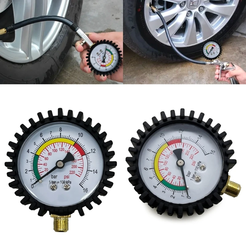 Heavy Duty Tyre Pressure Gauge with Connectors Easy Read LCD Display for Car Truck Motorcycle Resolution 0.1psi tyre pressure gauge pressure gauge