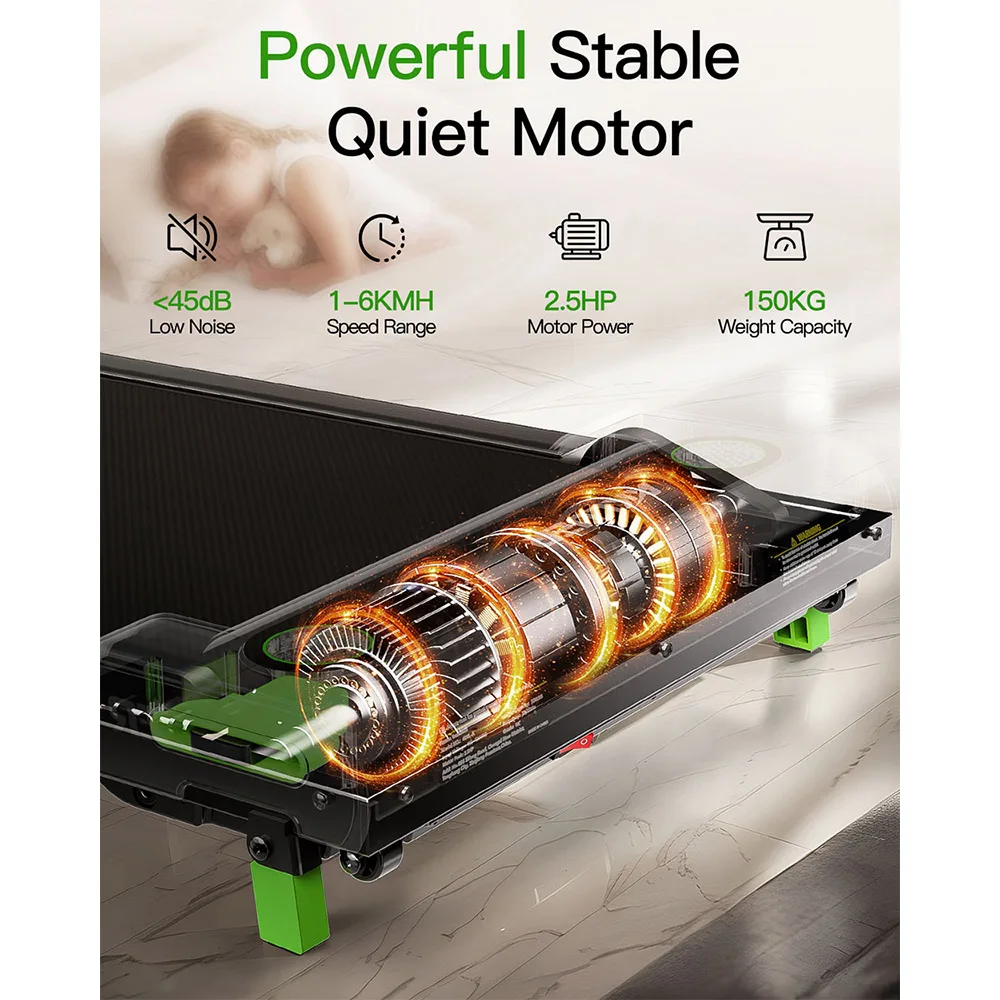 Ултрамощна бягаща пътека за ходене с наклон Akluer 480L-A Walking Pad, 2.5HP, 150кг капацитет - Image 6