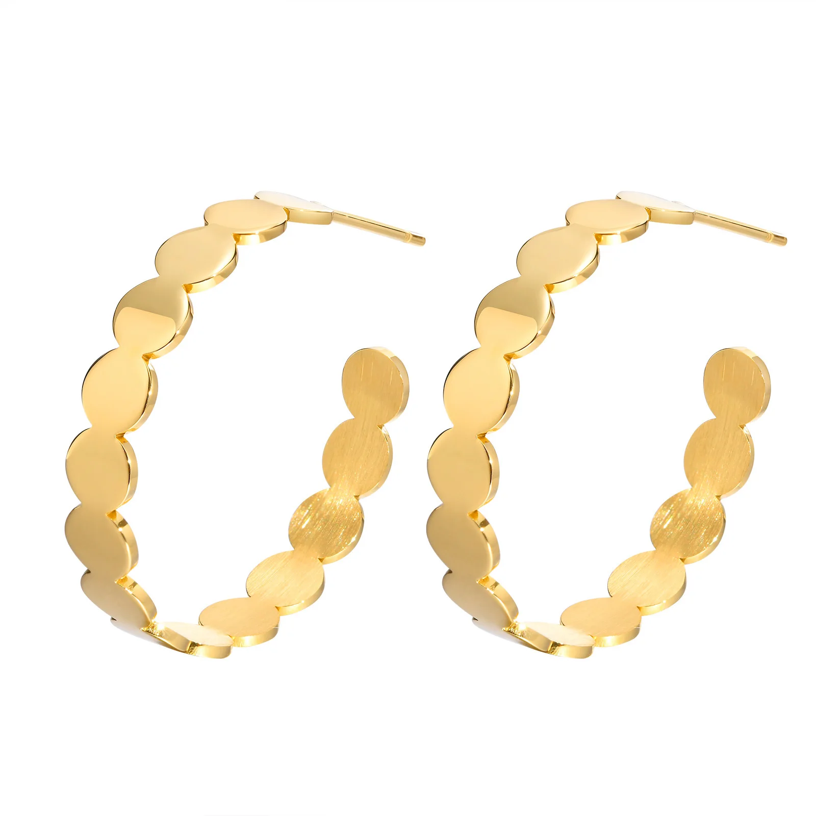 محكم دوت هوب القرط المرأة ، الفولاذ المقاوم للصدأ مطلية بالذهب Charms  المجوهرات العصرية الحد الأدنى - AliExpress