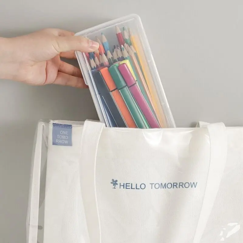 Pencil Case 1PC Transparent Plastic Large Capacity