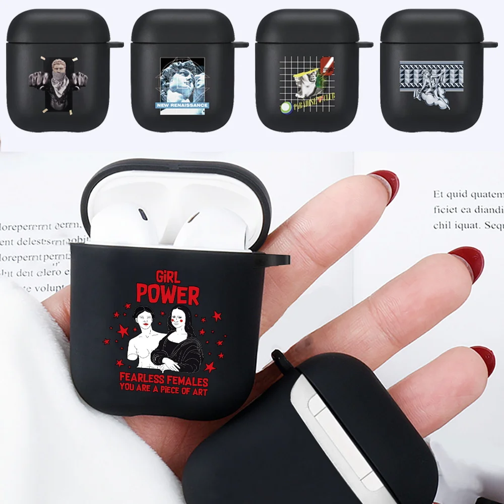 For Apple Earphone Silicone Case Airpods 1St/2Nd Gen Sculpture Pattern Wireless Bluetooth Headphone Accessories Protective Cover
