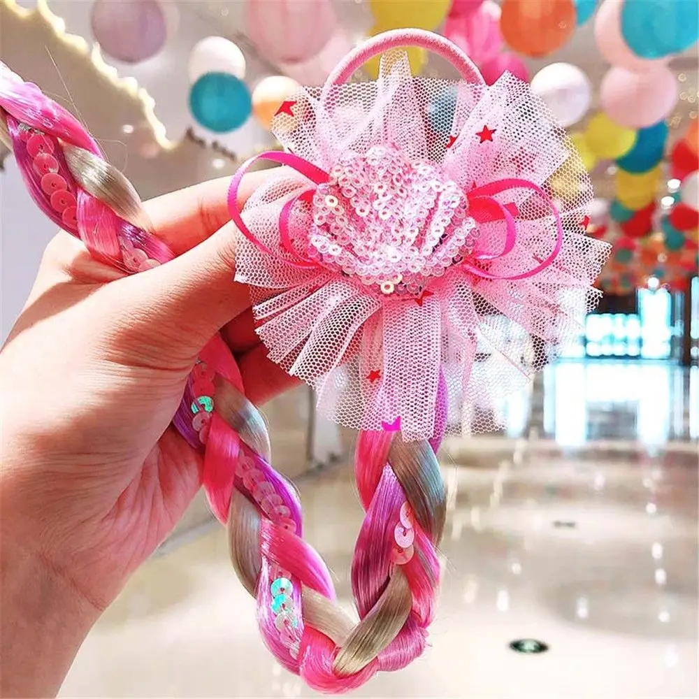 Girls Rainbow Hair Bow Extensions