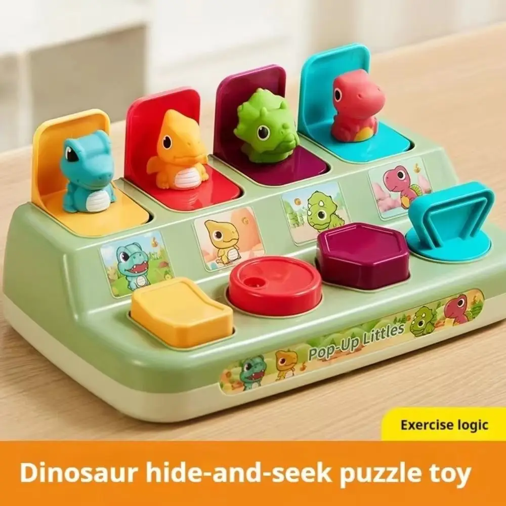Montessori Dinosaur Switch Box Cartoon Animals Colorful Interactive Animal Toy Box Plastic Durable Activity Pop Up Toy
