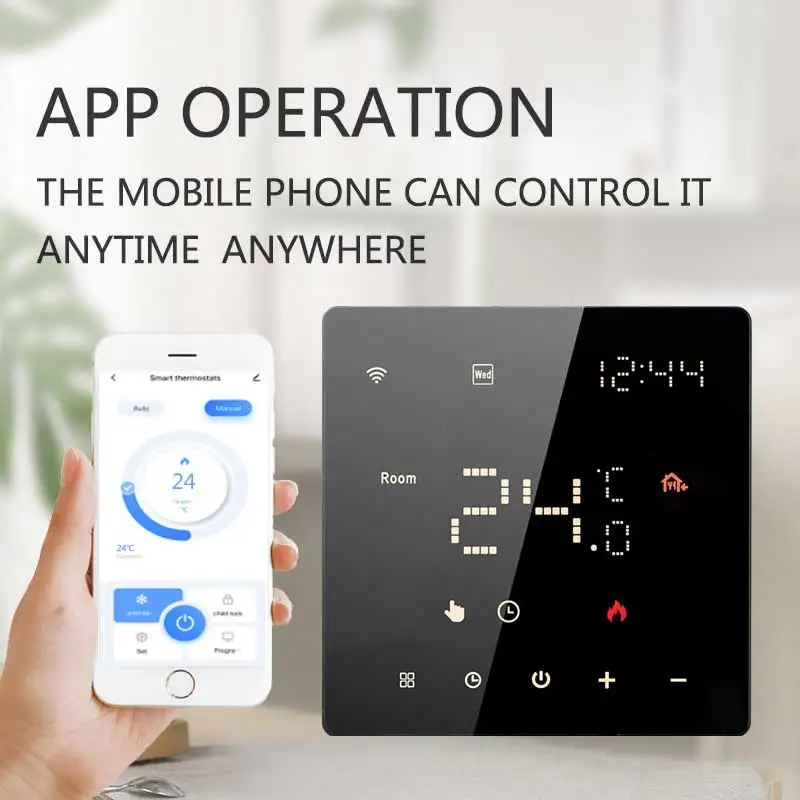 ME81H ไวไฟสมาร์ทเทอร์โมสตัทควบคุมอุณหภูมิหม้อต้มน้ำไฟฟ้าแก๊ส สำหรับ Alexa, Google Home, Alice และ Smartthing 1