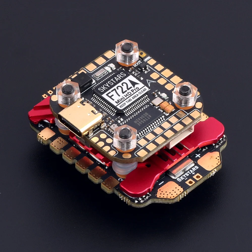 SKYSTARS F722FC MPU6000 및 AM32 55A 4IN1 ESC 미니 스택 3-6S Baro 내장 OSD 풀 컬러 LED 지원, DJI RC FPV 레이싱 드론