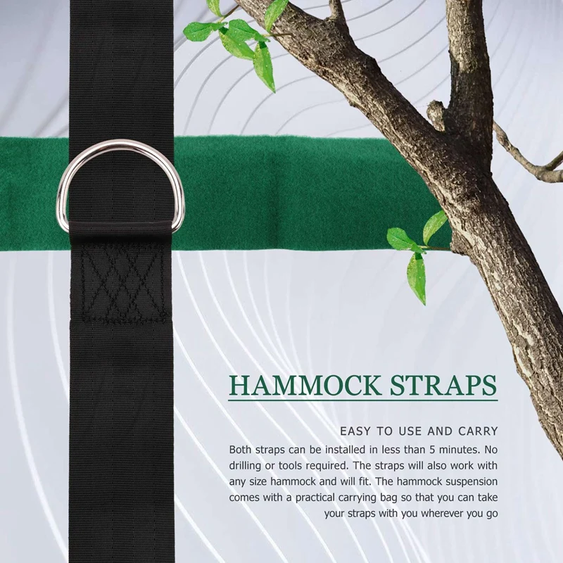 Swing Attachment Holds Attachment Swing Suspension Strap Kit With 2 Carabiners And D-Rings With 2 Tree Protection Pads 4