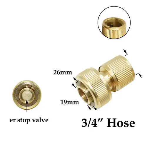 1/2'' 5/8" 3/4'' 1'' Brass Hose Quick Connector Water Stop Fitting Copper Thread Tap Coupling Garden Watering Gun Adapter - Image 19