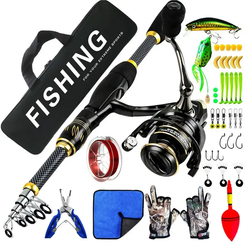 

Fishing Poles And Reels Combo Spinning Reels Kit Fishing Combos With Telescopic Fishing Pole Spinning Reels Fishing Carrier Bag