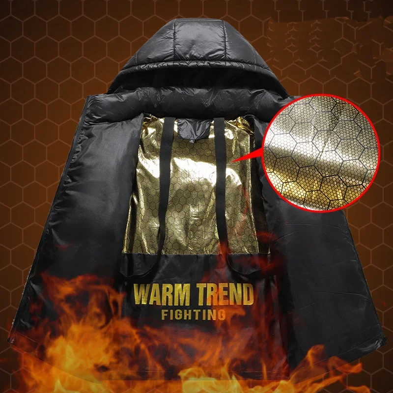 Winter Men Parka Coats Casual Thicken Cotton Hooded Windproof Warm Jackets