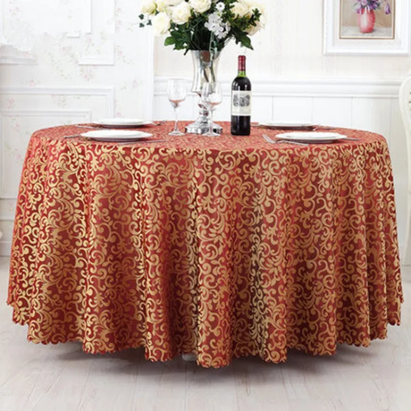 

White Round Tablecloths Jacquard Hotel Table Cloth Wedding Party Dining Tables Cover Luxury Tablecloth Multi Sizes Home Decor