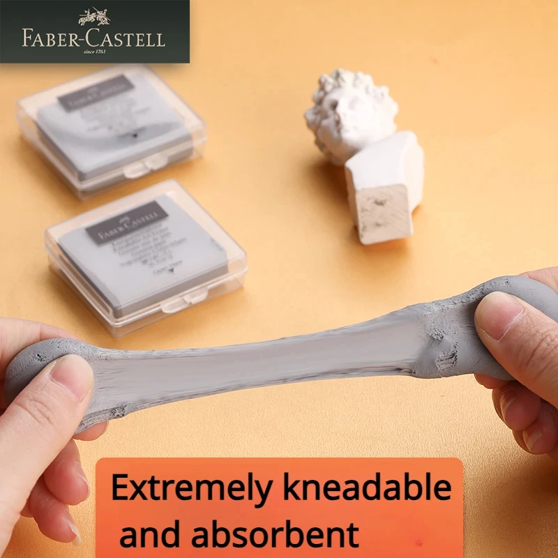 Faber-Castell Drawing Art Kneaded Erasers for Correcting,Lightening Charcoal Pencil and Pastel Artists Works, Gray in Box 1Pc 3