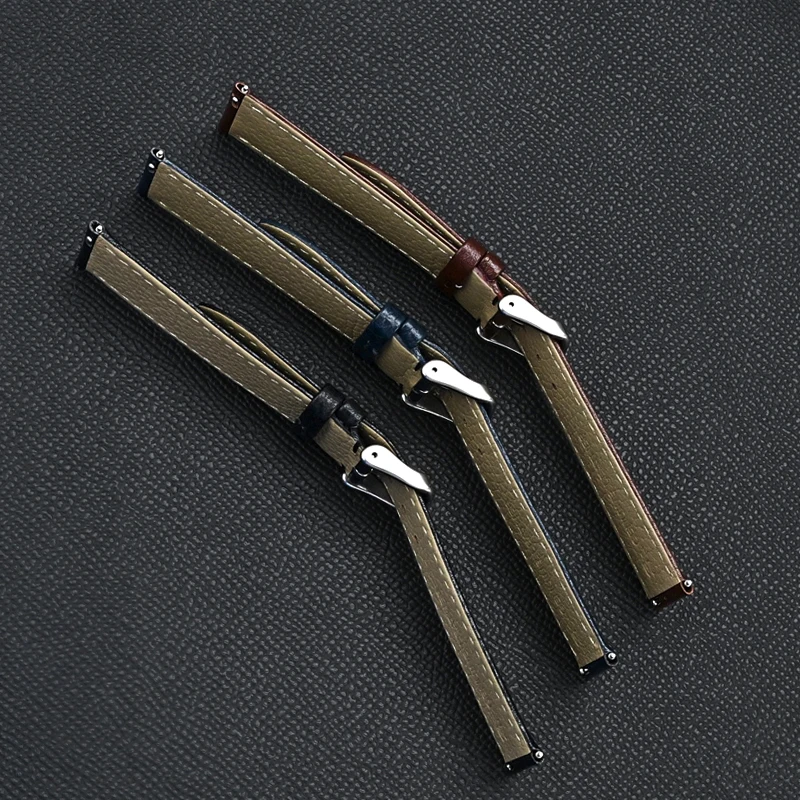 Luxurious Soft Genuine Leather Quick Release Watch Band Bracelet