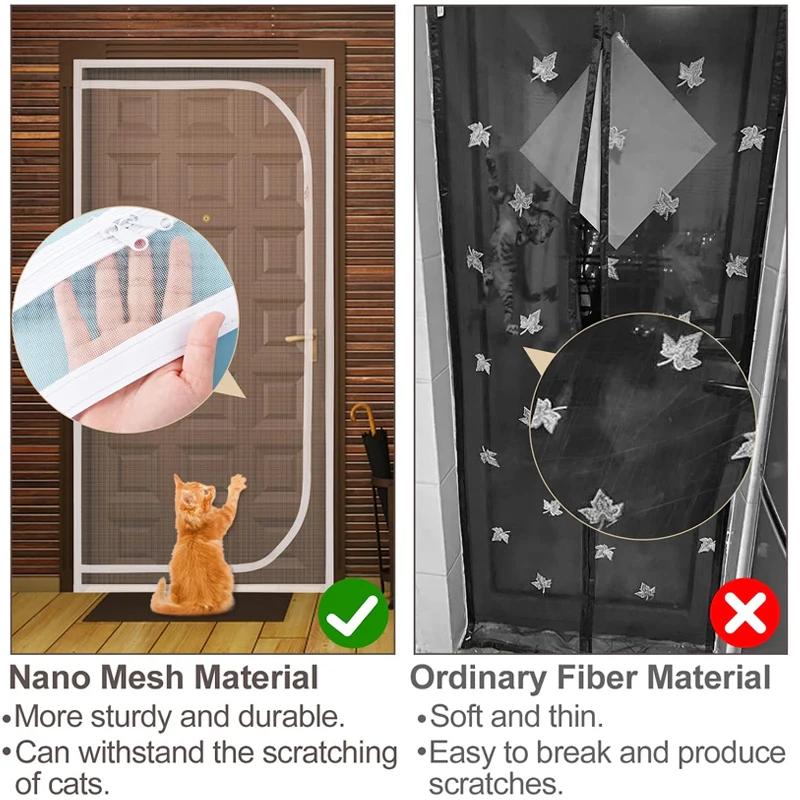 Pet Screen Door Curtain Anti-Mosquito Net Fly Insect Screen Mesh