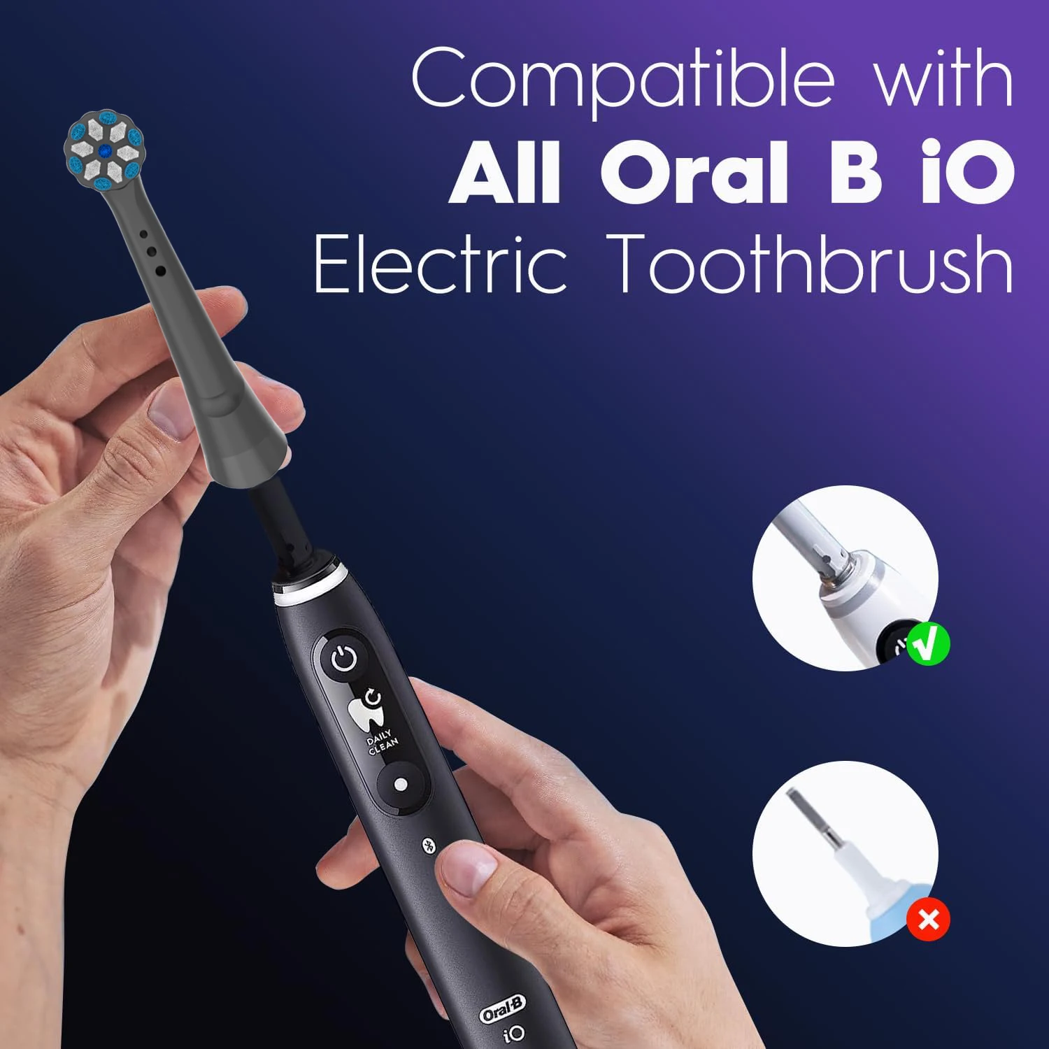 Replacement Toothbrush Heads replacement toothbrush heads Compatible with Braun Oral B iO 3/4/5/6/7/8/9/10 Series Electric Toothbrush