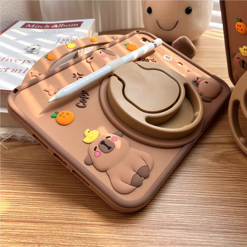 Cute Cartoon Capybara Silicone Tablet Protective Case