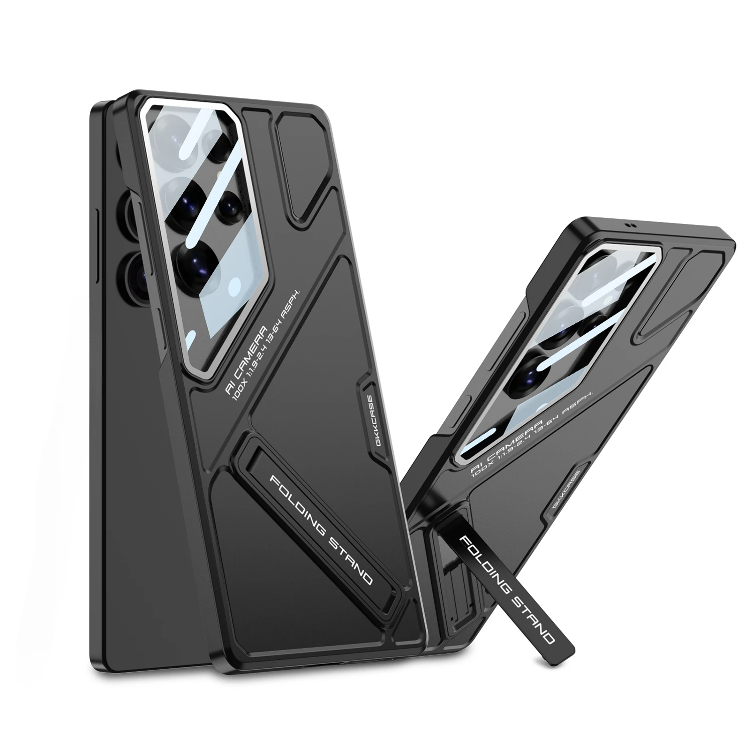 Durable Hard Shell Phone Case with Lens Protection & Built-In Holder