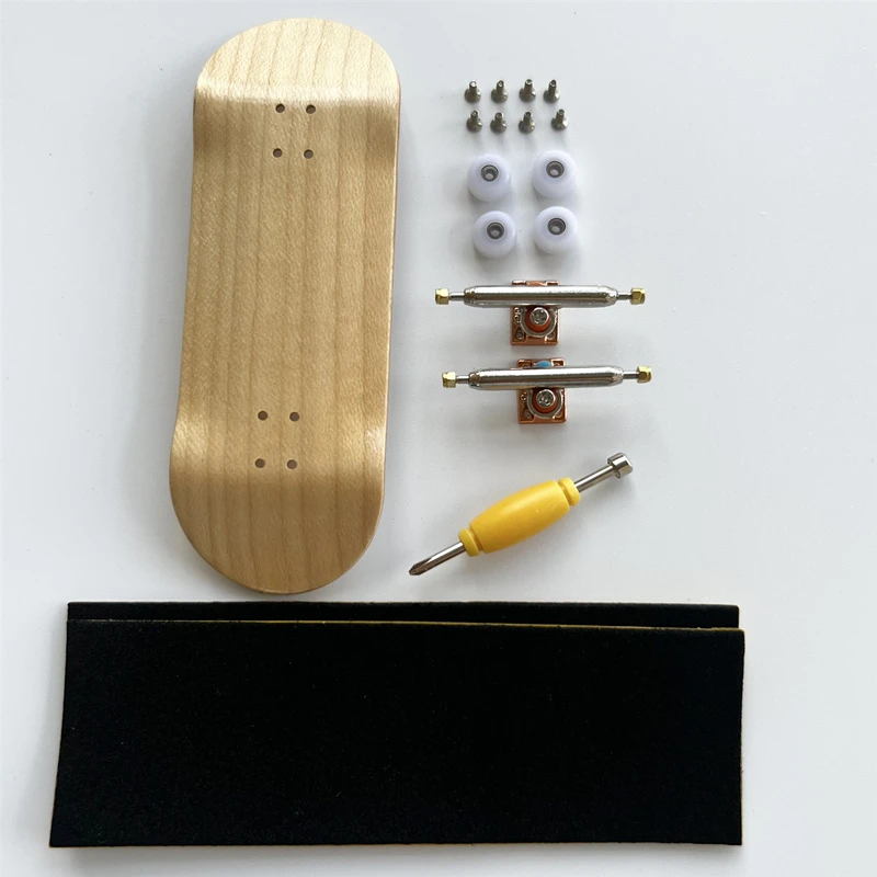 

34mm Wholesale China Complete Blank Fingerboard Deck Canadian Maple Wood Skateboard with Bearing Wheels and Trucks