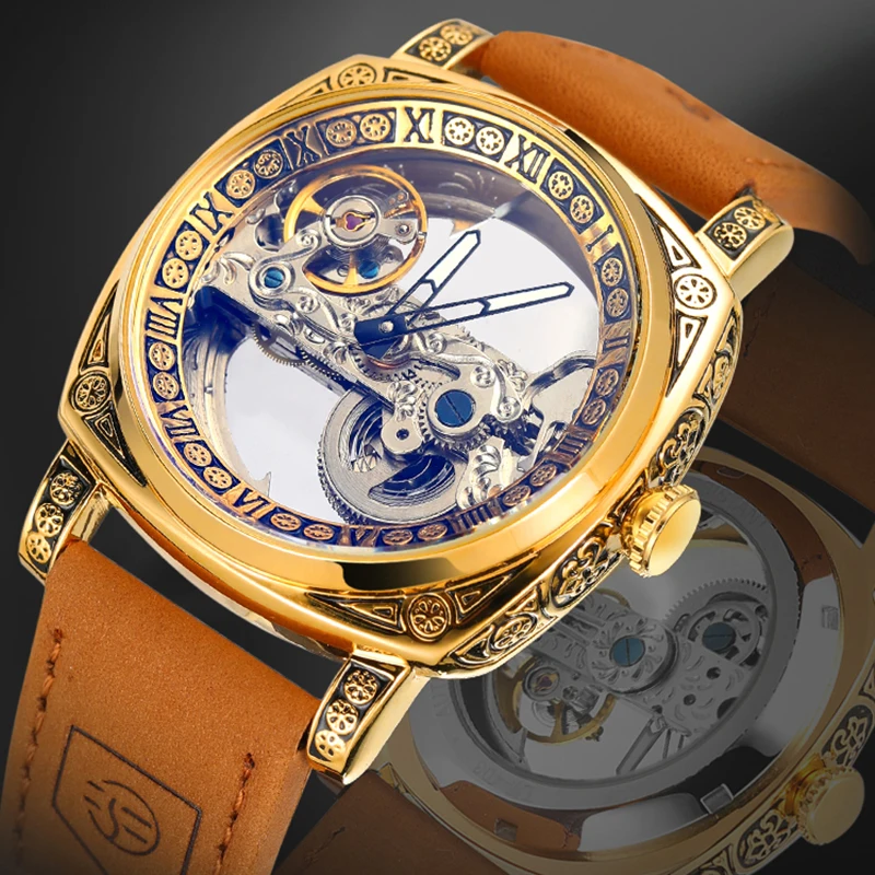 I Migliori Marchi Meccanici Da Uomo Guardano Moda Casual Business Scheletro Scava Fuori Orologio Da Polso Maschile Nuovi Orologi Da Uomo Con Cinturino