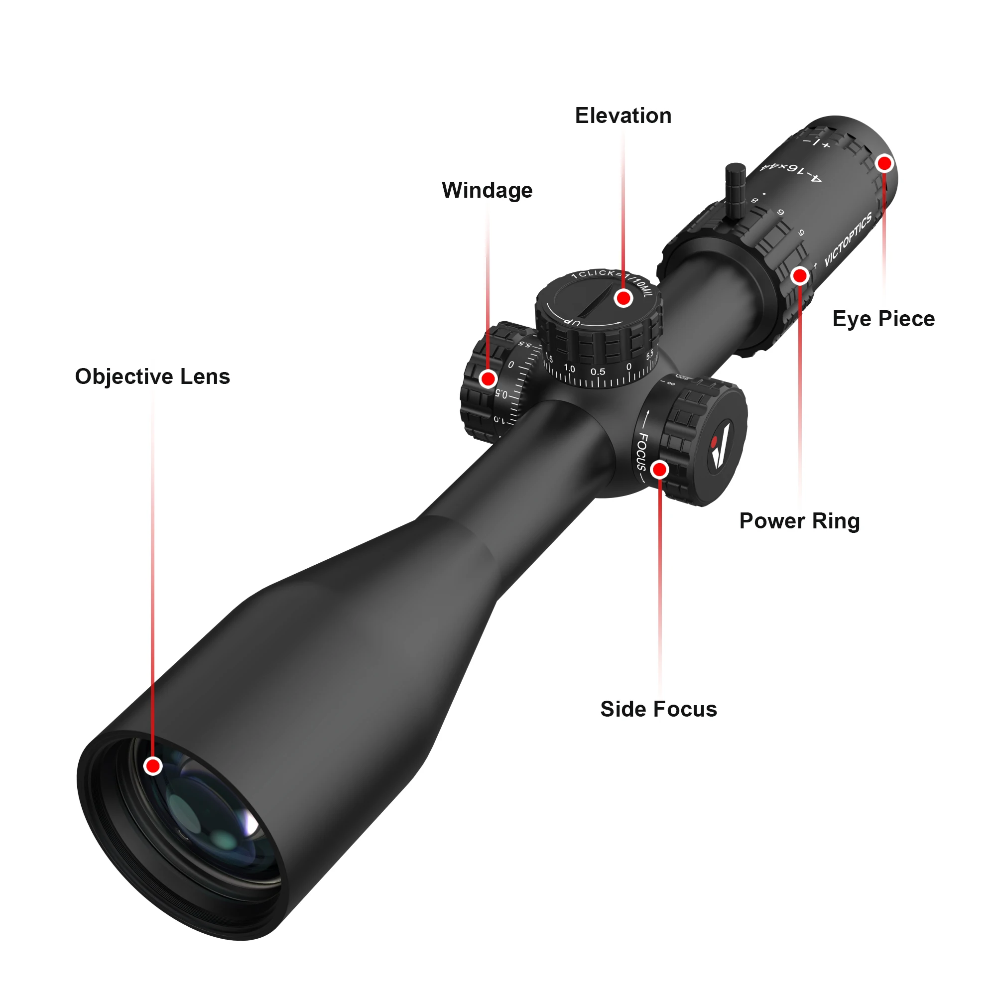 Victoptica – lunette optique de chasse S4 6-24X50 MDL, Tube 30mm, 1/10 MIL,  pour armes à feu de Sniper Airsoft, fusil. 223 5.56 AR15