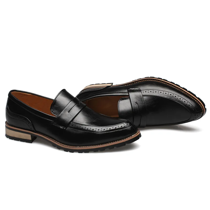 

2023 Trendy Men's Shoes Spring New Pointed Leather Shoes Men's Casual British Leather Shoes Loafers Men