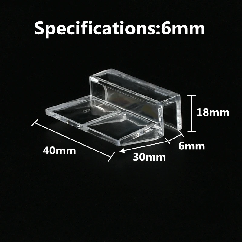 thumbnail image 1 of Clips de acrílico para acuario, cubierta de vidrio, soportes para tanque de peces, accesorios para lámpara de filtro de acuario, 4/5/6/8/10/12/15/19 mm, 1 of 5