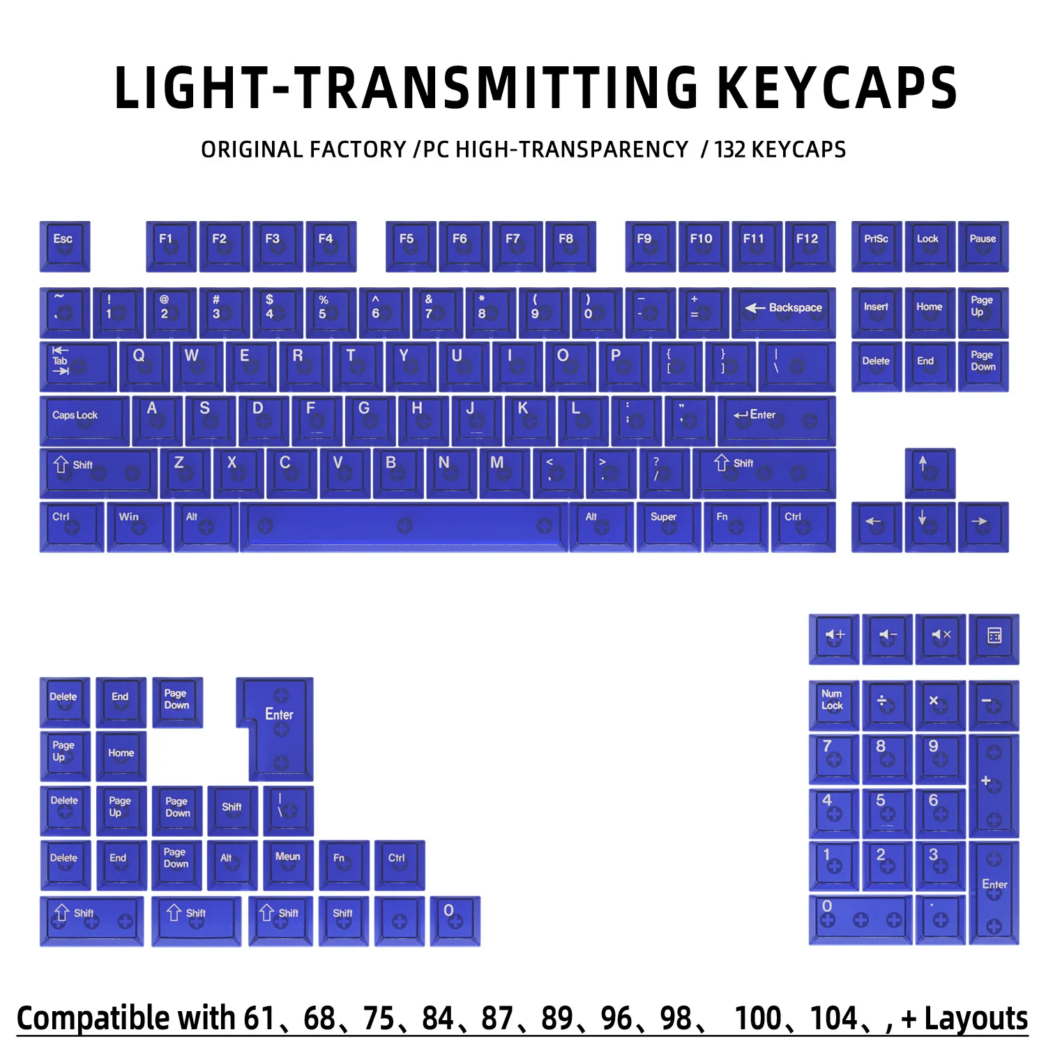Vibrant Multicolor Cherry Profile Transparent Keycaps Set