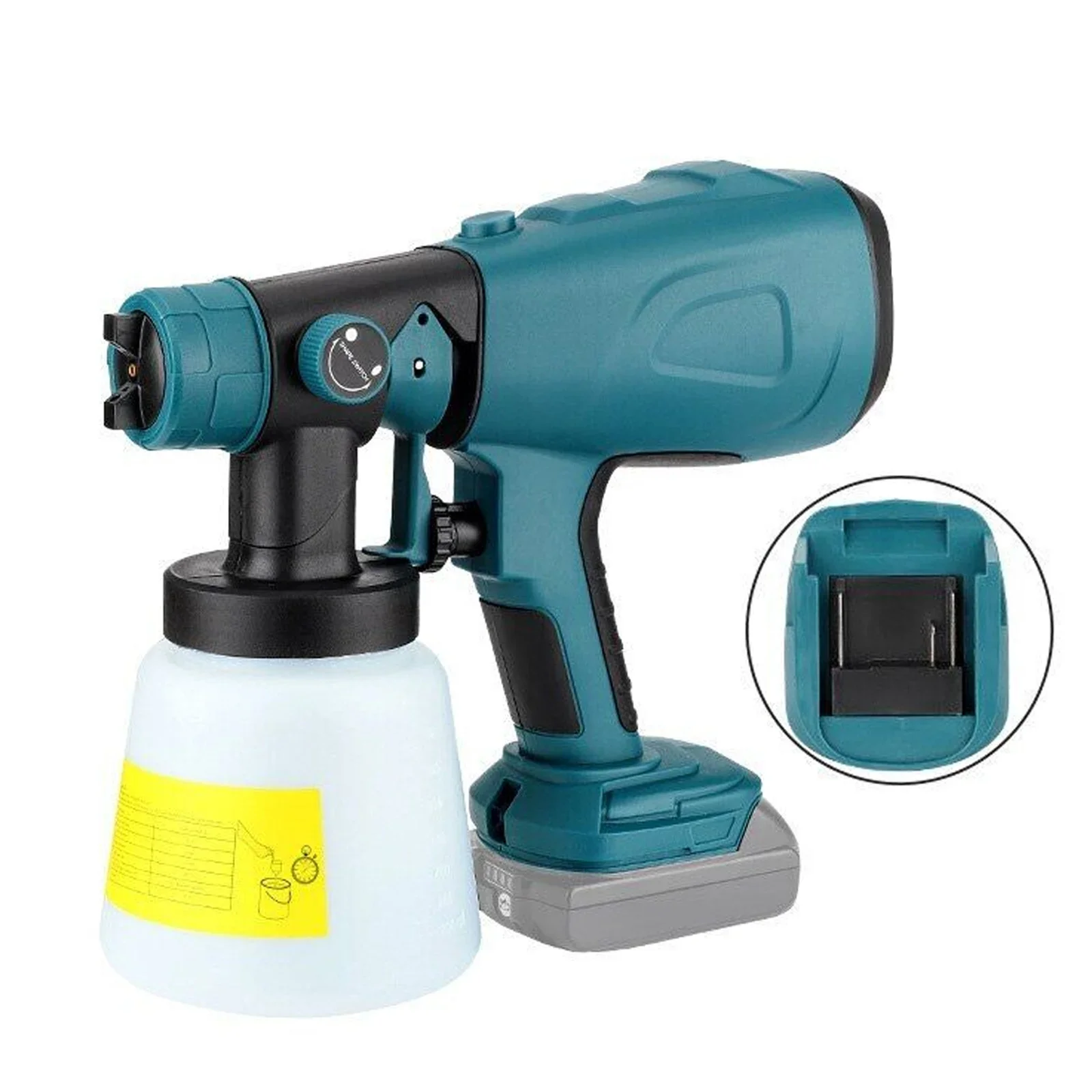 전기 스프레이건 페인트 분무기, 밀워키 18V 리튬 이온 배터리용, 무선 39000RPM/분, 200W, 20V, 800ML