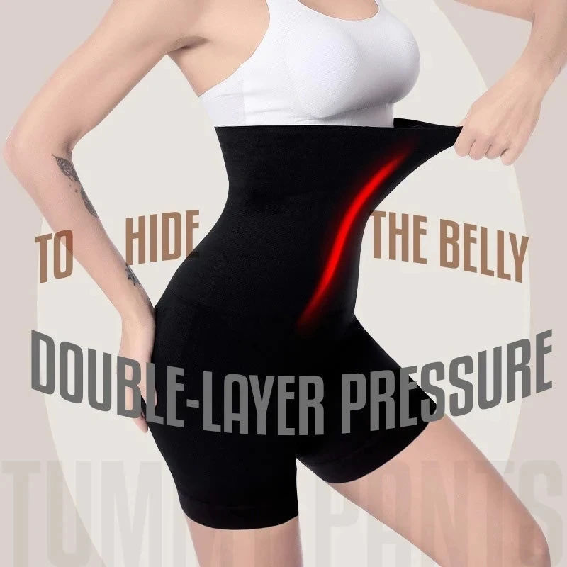 Women Shapewear High Waist Tummy Pants Tummy Control Shorts High Waist Panty Mid Thigh Body Shaper Bodysuit