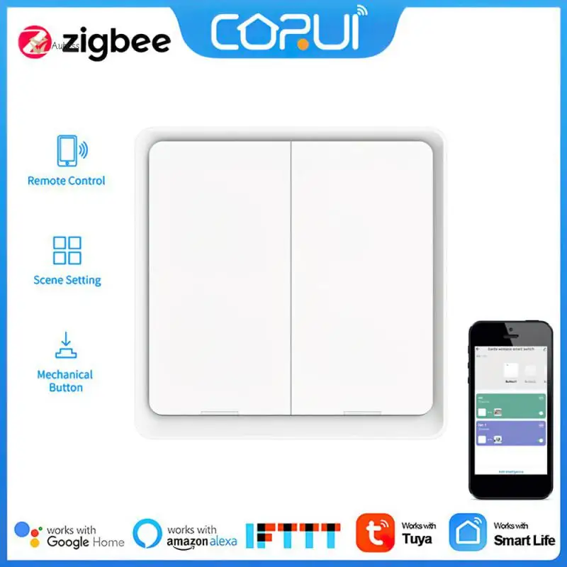 

Magnetic 10ua Wireless Scene Switch Long Battery Life 1-3 Gang Smart Button For Tuya Devices Push Button Controller High Quality