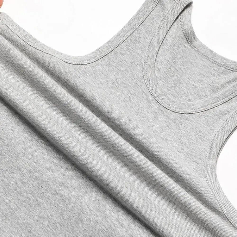 Men's Pure Cotton Tank Tops Casual Sports Vest Summer Plus Size Singlets Simple Sports Fitness Bodybuilding Sleeveless T-shirt